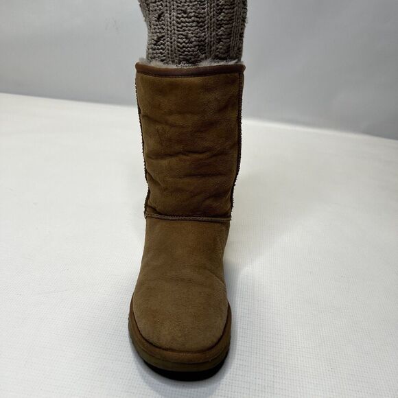 UGG Women's Tularosa Knit Detachable Knit Collar Boots Chestnut Brown Sz 7 3178 - Picture 5 of 16